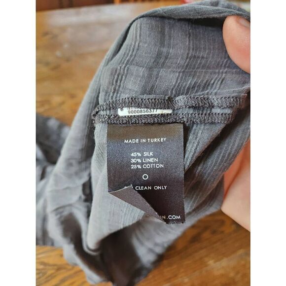 Sarah Swann High Neck textured blouse in slate s 1 (US 2-4) - Picture 4 of 5